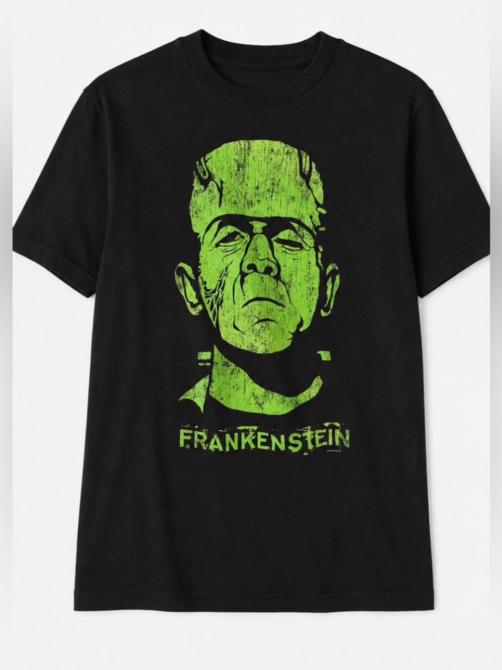 Universal Monsters Frankenstein Graphic T-Shirt Black Green Size M